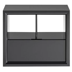Comodino Maverick in legno laccato lucido grigio*CPRN Homood Hot