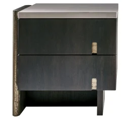 Comodino Outfit in Rovere Termocotto con Dettagli in Bronzo*Laura Meroni Sale