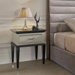 Comodino Penthouse Bianco e Nero*LCI_DECORA Outlet