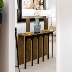 CONSOLE AD ARCO NERA E ORO*CG Capelletti Outlet