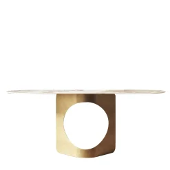 Console in gres marmorizzato e metallo bronzato Hole*Modesign New