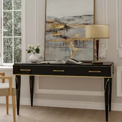 Console in legno laccato nero con cassetti della collezione Studio Privè*Guerra Vanni Discount