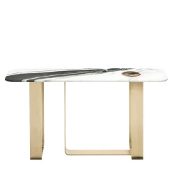 Console in marmo Minerva Dalmata con intarsi in corno*Arcahorn New