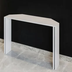 Console Innis in marmo bianco con inserto in metallo*L'Eccesso