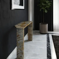 Console Innis in marmo oro con inserto in metallo*L'Eccesso Best