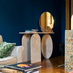 Console Roma Travertino in marmo con finitura grezza*Francesco Maria Messina Hot