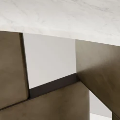 Console Tetris con piano in marmo e gambe in legno laccato bronzo*Morica Design Online