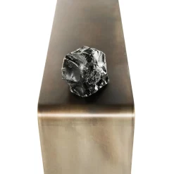 Consolle Agment in metallo con elementi in pietra ossidiana di CTRLZAK*JCP Universe Discount