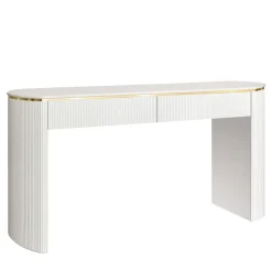 Consolle Bianca con Due Cassetti e Accenti Dorati*Morello Gianpaolo