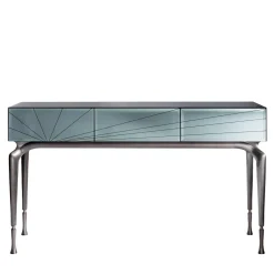 Consolle in vetro con specchio fumé e cassetti Aurora*Visionnaire