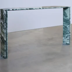 Consolle Innis in marmo verde con inserto in metallo*L'Eccesso New