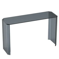 Consolle Jean Michel in vetro grigio fumé e motivo a triangolo*Esadesign New