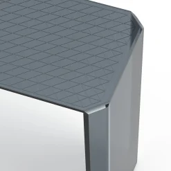 Consolle Jean Michel in vetro grigio fumé e motivo a triangolo*Esadesign New