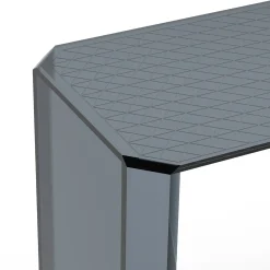 Consolle Jean Michel in vetro grigio fumé e motivo a triangolo*Esadesign New