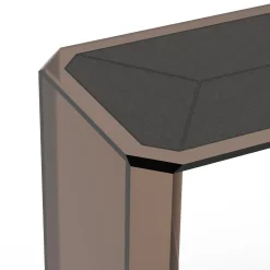 Consolle Jean Michel in vetro bronzo e pelle nera caffè*Esadesign Sale