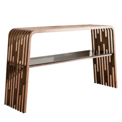 Consolle Millerighe in frassino con ripiano in vetro*Pacini & Cappellini