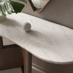 Consolle Tetris con piano in marmo e gambe in legno di noce canaletto*Morica Design Discount