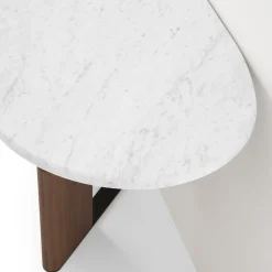 Consolle Tetris con piano in marmo e gambe in legno di noce canaletto*Morica Design Discount