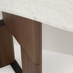 Consolle Tetris con piano in marmo e gambe in legno di noce canaletto*Morica Design Discount