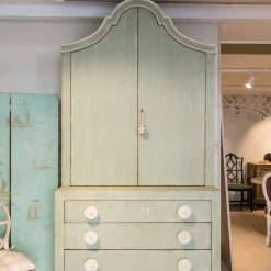 Credenza Ferrovia Verde con Decorazione Magnolia*Porte Italia Best