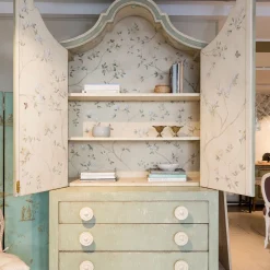 Credenza Ferrovia Verde con Decorazione Magnolia*Porte Italia Best