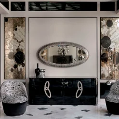 Credenza Fluxus con piano in marmo nero Aziz*Sicis