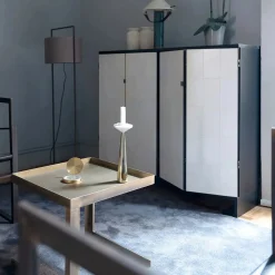 Credenza Ms. Chang in Rovere Scuro e Pelle-Pergamena*Revolution Archstudio Discount