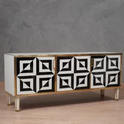Credenza Optical in bianco e nero*Justfurnituress New