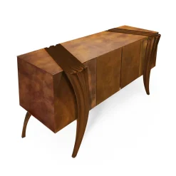 Credenza Opus Futura in legno e pelle cioccolato di Carlo Rampazzi*Sergio Villa Online