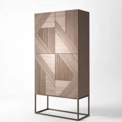 Credenza Stripes in legno naturale con base in ottone*Emmemobili Online