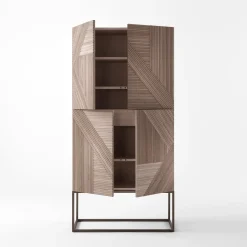 Credenza Stripes in legno naturale con base in ottone*Emmemobili Online