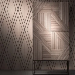 Credenza Stripes in legno naturale con base in ottone*Emmemobili Online