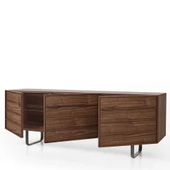Credenza Zen in noce con ripiani in vetro #2*Modesign New