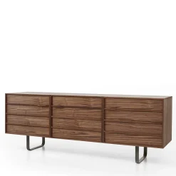 Credenza Zen in noce con ripiani in vetro #2*Modesign New