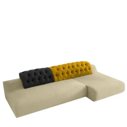 Divano a chaise longue Baco nero e giallo*Biosofa Hot
