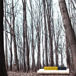 Divano a chaise longue Baco nero e giallo*Biosofa Hot