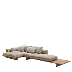 Divano ad Angolo Amsterdam Beige con Base in Legno*Ferri 1956 Discount
