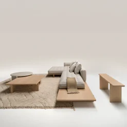 Divano ad Angolo Amsterdam Beige con Base in Legno*Ferri 1956 Discount