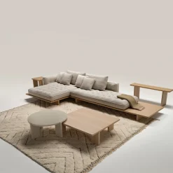 Divano ad Angolo Amsterdam Beige con Base in Legno*Ferri 1956 Discount