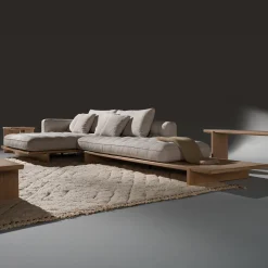 Divano ad Angolo Amsterdam Beige con Base in Legno*Ferri 1956 Discount