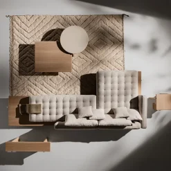 Divano ad Angolo Amsterdam Beige con Base in Legno*Ferri 1956 Discount