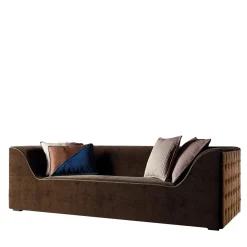 Divano Capitonné in velluto mohair e pelle scamosciata*Provasi Hot