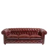 Divano Chesterfield pelle rosso rubino*Mantellassi 1926