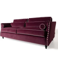 Divano classico Bramante velluto bordeaux*Mantellassi 1926 Outlet