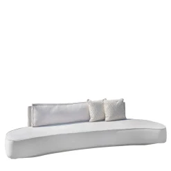 Divano da esterno Cayman Curvo in tessuto bianco con cuscini*Villevenete