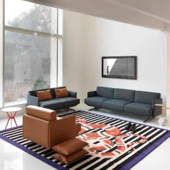 Divano Hugo' 3 posti blu*Sitia Discount