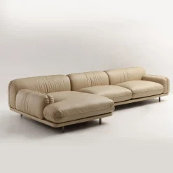 Divano in pelle beige Super MC*Hemo Outlet