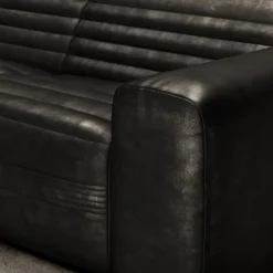 Divano modulare in pelle nera Vicious*Giopagani New