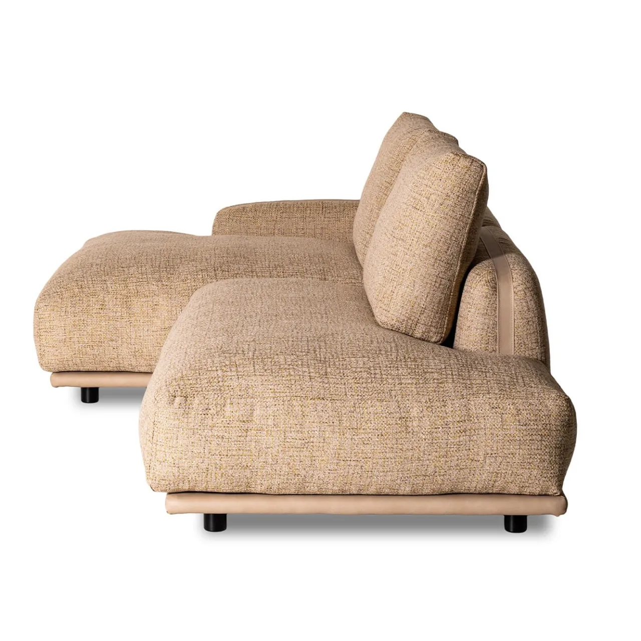 Divano Paloma in Tessuto Beige con Chaise Longue e Lato Libero*Mantellassi 1926