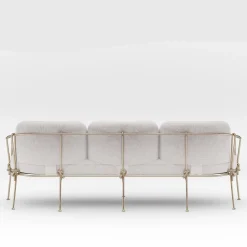 Divano per esterni Corda a 3 posti in Champagne di Zanellato&Bortotto*Dante Negro Discount